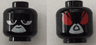 Minifigure, Head Dual Sided Female White Eyes and White Mouth Area, Neutral / Angry Pattern (Raven)