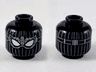 Minifigure, Head Alien with Spider-Man Dark Bluish Gray Vertical Lines, Dark Silver Goggles, Large White Eyes Pattern