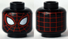 Minifigure, Head Alien with Spider-Man Red Webbing, Large White Eyes with Red Borders Pattern