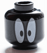Minifigure, Head Alien with White Oval Eyes Pattern