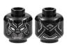 Minifigure, Head Mask with White Eye Holes, Dark Silver Armor Plates, Silver Trim Pattern