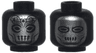 Minifigure, Head Dual Sided Alien HP Death Eater with Silver Face, Filigree on Forehead, Cheek Lines, Open Eyes / Squinting Eyes Pattern