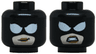 Minifigure, Head Dual Sided Female Balaclava with Large White Eyes over Light Nougat Face with Medium Nougat Lips, Lopsided Grin / Angry Bared Teeth Pattern