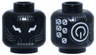 Minifigure, Head Alien Robot with White Lightning Bolt Eyes, Dark Silver Circuitry, Power Button Logo and Number 0 Repeating on Back Pattern