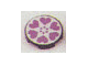 Tile, Round 2 x 2 with Scala Six Purple Hearts Pattern