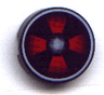 Tile, Round 2 x 2 with Red Fan Pattern