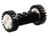 Brick, Modified 2 x 4 with White Wheels FreeStyle and White Pins with 2 Black Tire 24mm D. x 8mm Offset Tread - Interior Ridges (4180c03 / 3483)