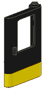 Door 1 x 4 x 5 Train Right, Thin Support at Bottom with Yellow Stripe Pattern