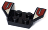 Vehicle, Mudguard 2 x 4 with Flared Wings with Red and Silver Stripes Pattern