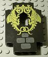 Panel 2 x 5 x 6 Wall with Window with 2 Yellow Dragons Pattern