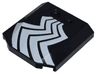 Wedge 4 x 4 x 2/3 Triple Curved with White Zigzag Lines Pattern Side B