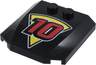 Wedge 4 x 4 x 2/3 Triple Curved with Yellow Pizza Slice and Red Number 10 with White Outlines Pattern