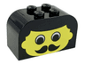 Slope, Curved 4 x 2 x 2 Double with 4 Studs with Yellow Face with Eyes and Moustache Pattern
