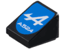 Slope 30 1 x 1 x 2/3 with White 'A524' and Alpine Formula 1 Logo Stylized Capital Letter A on Blue Background Pattern