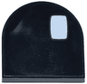 Tile, Round 2 x 2 Half Circle Extended with White Rectangle with Rounded Corners Pattern (How to Train Your Dragon Toothless Eye)