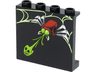 Panel 1 x 4 x 3 with Side Supports - Hollow Studs with Yellowish Green Web, Lime Skull and Red Spider with Silver Legs Pattern