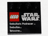 Tile, Modified 4 x 4 with Studs on Edge with LEGO Star Wars Logo, 'Sebulba's Podracer', 'Sebulba', and 'Tatooine' Pattern