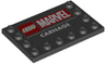 Tile, Modified 4 x 6 with Studs on Edges with LEGO Marvel Logo and White 'CARNAGE' Pattern