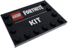 Tile, Modified 4 x 6 with Studs on Edges with LEGO Fortnite Logo and White 'KIT' Pattern