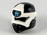 Minifigure, Headgear Ninjago Wrap Type 6 with Molded White Mask and Printed Medium Azure Ninjago Logogram Letter C on Black Background Pattern