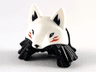 Minifigure, Hair Combo, Medium Length Hair with Braids, White Wolf Mask Pattern