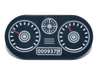 Tile, Round 2 x 4 Oval with Vehicle Dashboard, Speedometer, Gauges, and Odometer '0009379' Pattern