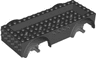 Vehicle, Base 8 x 16 x 2 1/2 with Mudguards, 4 x 14 Recessed Center with 5 Holes, and Dark Bluish Gray Wheels Holders