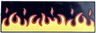 Tile 2 x 6 with Red and Yellow Flames Pattern