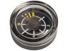 Minifigure, Utensil Compass with Fixed Trans-Clear Top and Black Disc with White and Yellow Lines Pattern