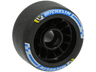 Wheel 24 x 13.4 with Pin Hole with Molded Black Hard Rubber Tire with Smooth Surface and Printed Blue and White Michelin Logo Pattern