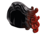 Minifigure, Hair Long, Wavy, Swept to Left with Red Highlights Pattern