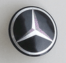 Minifigure, Shield Circular / Round Convex Face with Silver Mercedes-Benz Logo Pattern