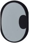 Tile, Round 2 x 3 Oval with White Eye with Pupil Side Center Pattern