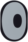 Tile, Round 2 x 3 Oval with White Eye with Pupil Off-Center Pattern