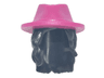 Mini Doll, Hair Combo, Hair with Hat, Long Wavy Over Right Shoulder with Molded Magenta Cowboy Hat Pattern