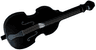 Minifigure, Utensil Musical Instrument, Double Bass with Light Bluish Gray Tailpiece and F Holes and Silver Strings Pattern