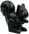 Squirrel with Dark Bluish Gray Nose and Circles Around Eyes with White Pupils Pattern