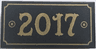 Tile 2 x 4 with Gold Border and '2017' Pattern