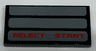 Tile 2 x 4 with Three Dark Bluish Gray Stripes and Red 'SELECT START' Pattern