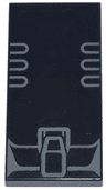 Tile 2 x 4 with Dark Bluish Gray Curved Lines and Latch Pattern (Transformers Bumblebee Leg Joint)