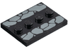 Tile, Modified 3 x 4 with 4 Studs in Center with Dark Bluish Gray Cobblestones Pattern