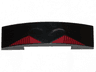 Slope, Curved 4 x 1 x 2/3 Double with 2 Red Triangles with Black Lines Pattern (BrickHeadz Sith Trooper Helmet Visor)