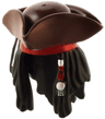 Minifigure, Hair Combo, Hair with Hat, Dreadlocks over Shoulders Long with Dark Brown Pirate Tricorne / Triangle, Dark Red Bandana, White Stripe / Bone and Silver Beads Pattern