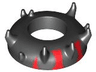 Minifigure, Headgear Head Top, SW Zabrak Horns, Darth Maul Pattern