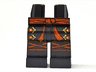Hips and Legs with Red Sash, Knee Wrappings, and Straps with Gold Buckles Pattern