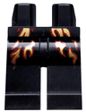 Hips and Legs with Dark Red and Gold Flames Pattern