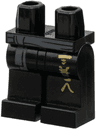 Hips and Legs with Dark Bluish Gray Sash Tied on Right, Gold Ninjago Logogram 'TER' Pattern