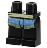 Hips and Legs with Bright Light Yellow and Medium Blue Apron with Dark Pink Flowers Pattern