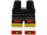 Hips and Legs with Molded White Lower Legs / Boots and Printed Red and Gold Knee Pads, Stripes and Shoe Tips Pattern