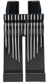 Hips and Long Legs Completely Hollow with 12 Narrow White Vertical Stripes Pattern
